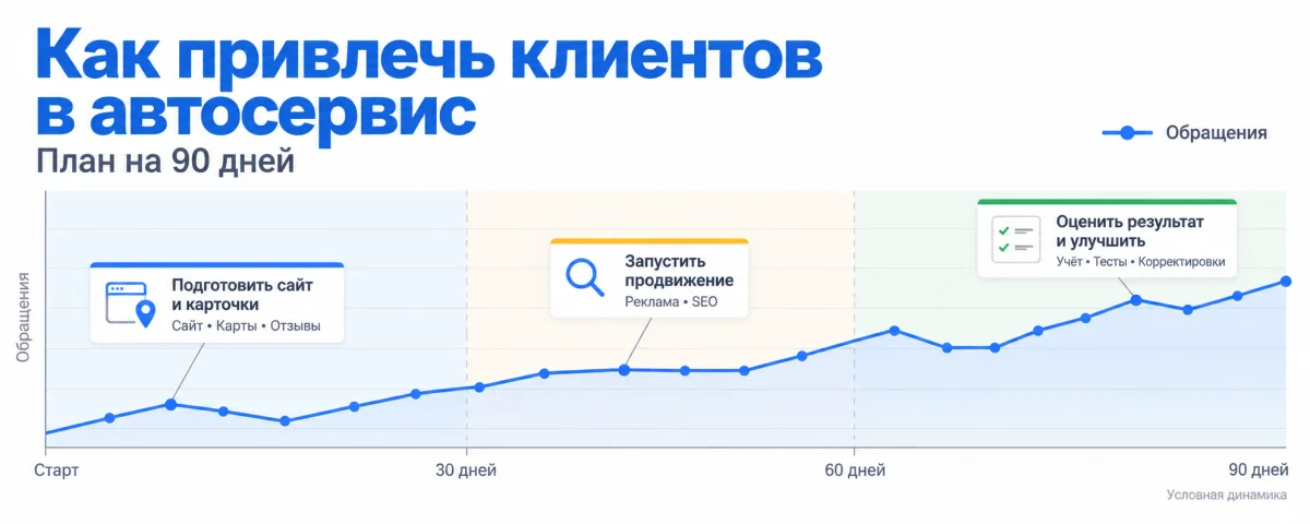 Как привлечь клиентов в автосервис: план на 90 дней